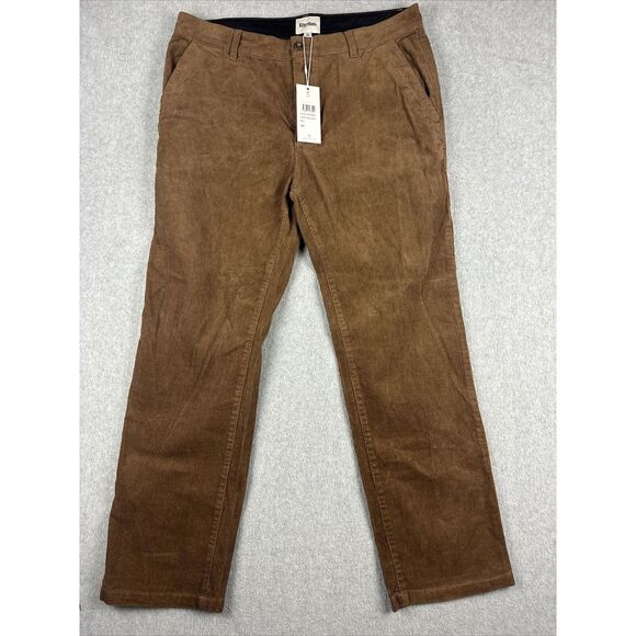 Rhythm. Other - Rhythm Pants Mens 36x30 Brown Corduroy Huckberry Straight Flat Trousers Cord NWT